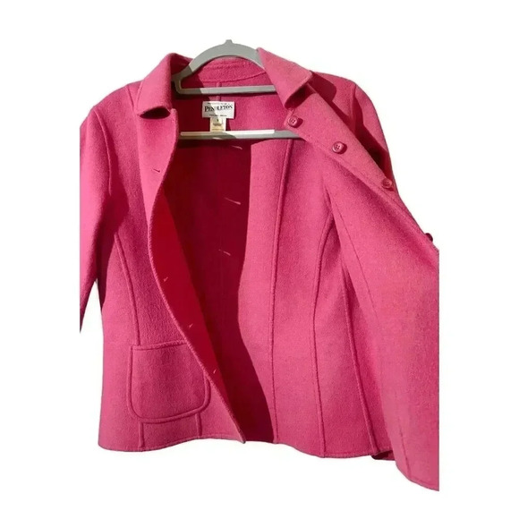 VTG Pendleton 100 Merino Wool Pink Button Up Jacket Size S Preppy Old Money - Picture 5 of 10